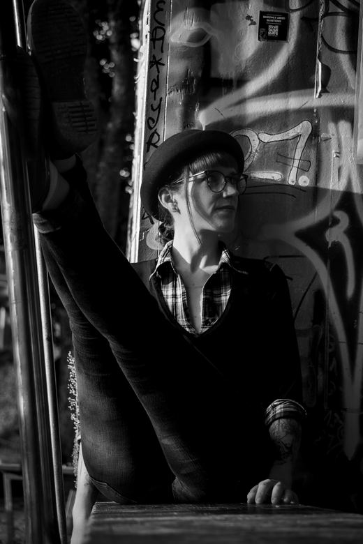 Stéphi, portrait noir et blanc